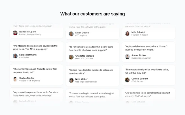 Scrolling reviews